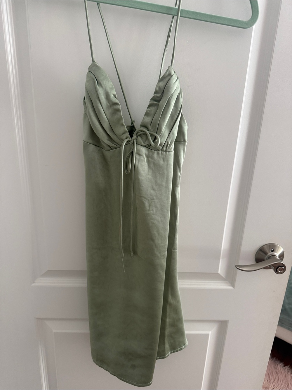 Princess Polly Cosmo Mini  Dress in Sage Green
